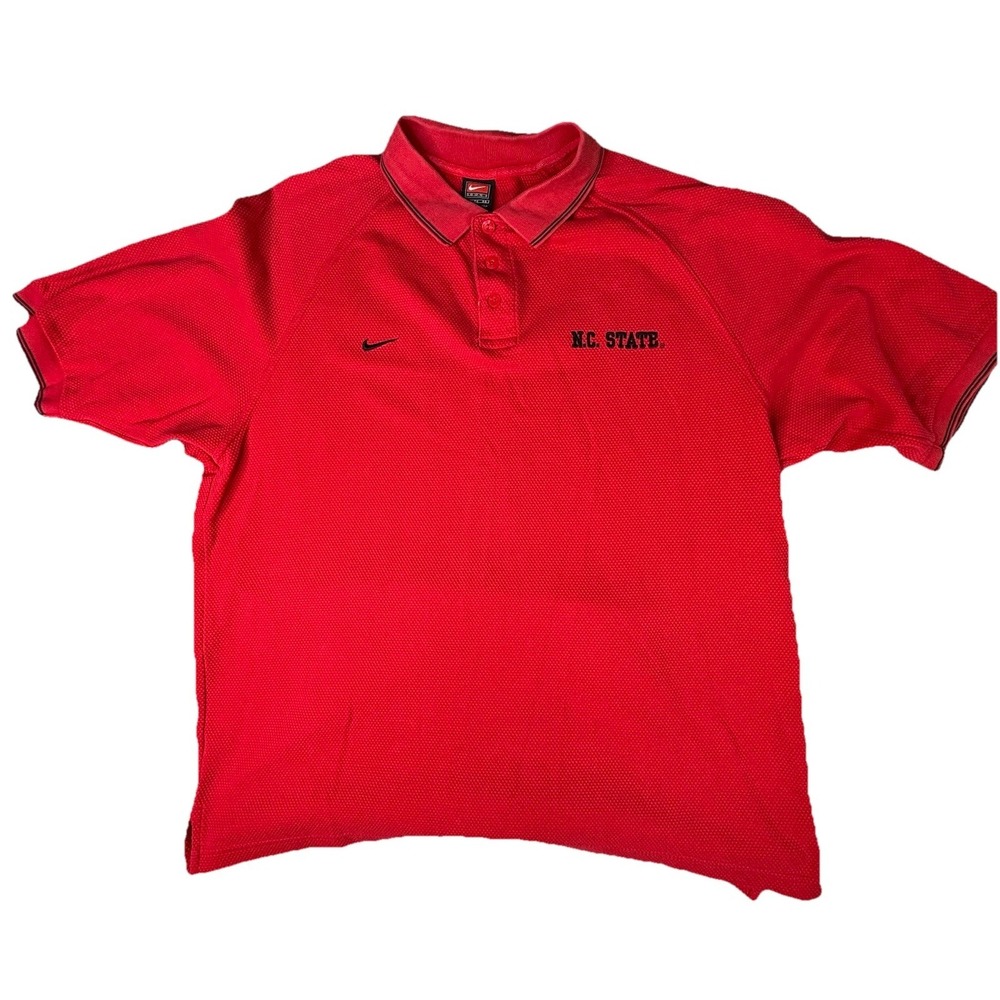 Nike Golf Polo Wolf Pack‎ Men NC State XL Red Short Sleeve Tour Performance